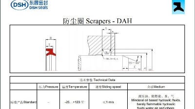 防塵圈DAH規(guī)格尺寸表